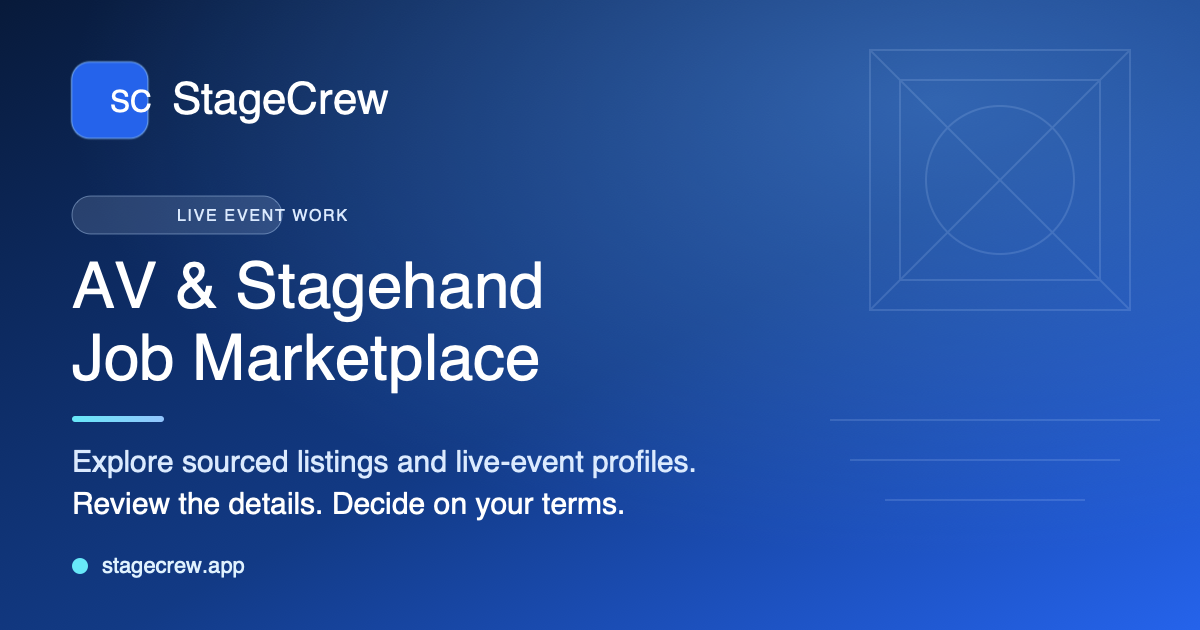 Stagehands and AV crew: where do online job boards lose your trust? logo